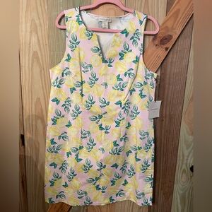 Cynthia Rowley Pink and Yellow Lemon Print Dress